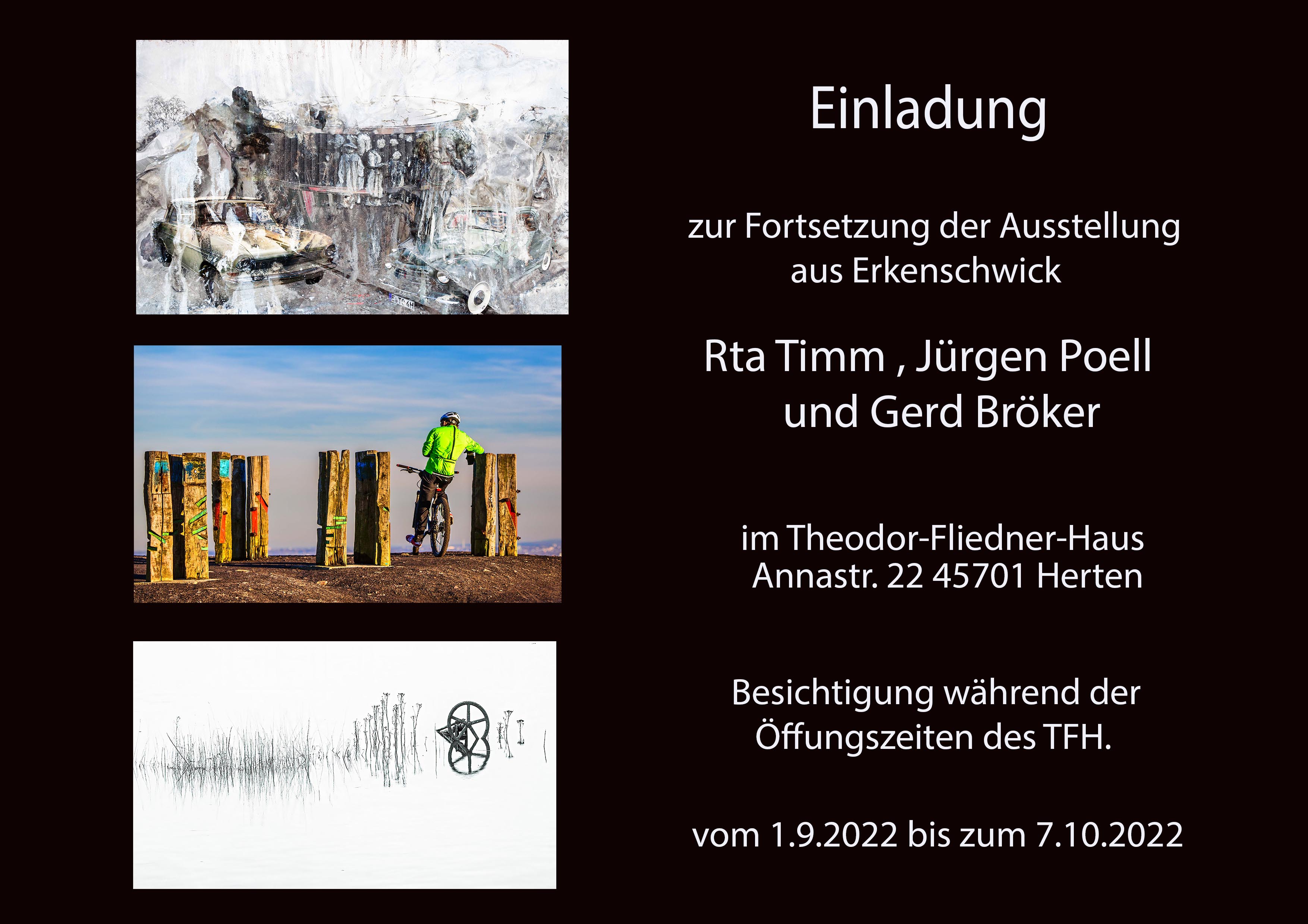 Ausstellung:von Rita Timm, Gerd Bröker und Jürgen Poell von der Fotogruppe Schacht 5 e.V. 